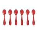 CLEAR RED SET OF 6  TEASPOONS CM12