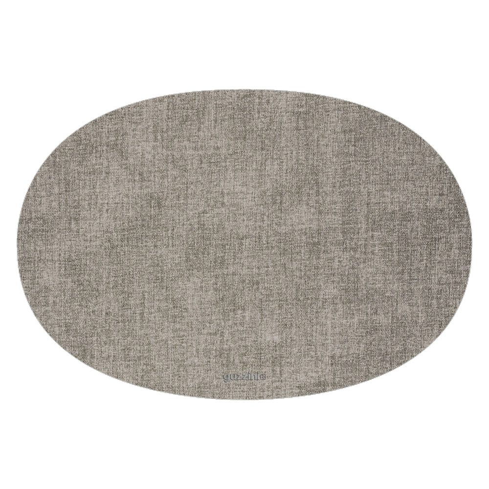SKY GREY FABRIC OVAL REVERSIBLE PLACE MAT