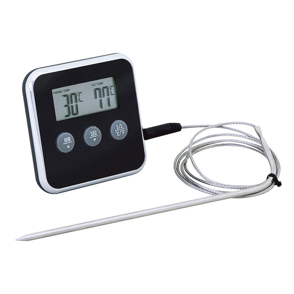 Digital Kitchen Timer with Meat Thermometer Probe - Eddingtons