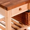 #CHERRY WALNUT BLOCK TOP TROLLEY 2 DRAW