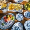 #MEDIUM SERVING TRAY BLUES 35CM X 25.5CM