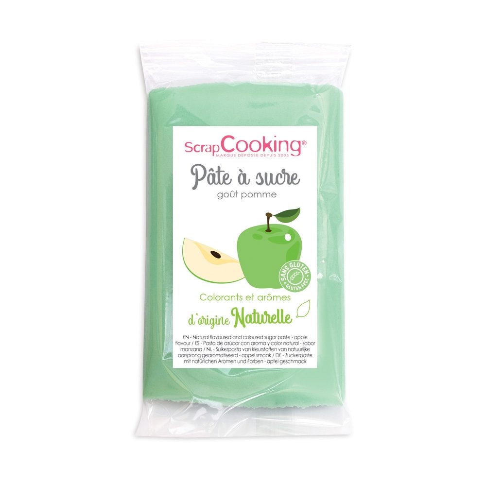 GREEN  APPLE FLAVOUR SUGAR PASTE ICING 250G