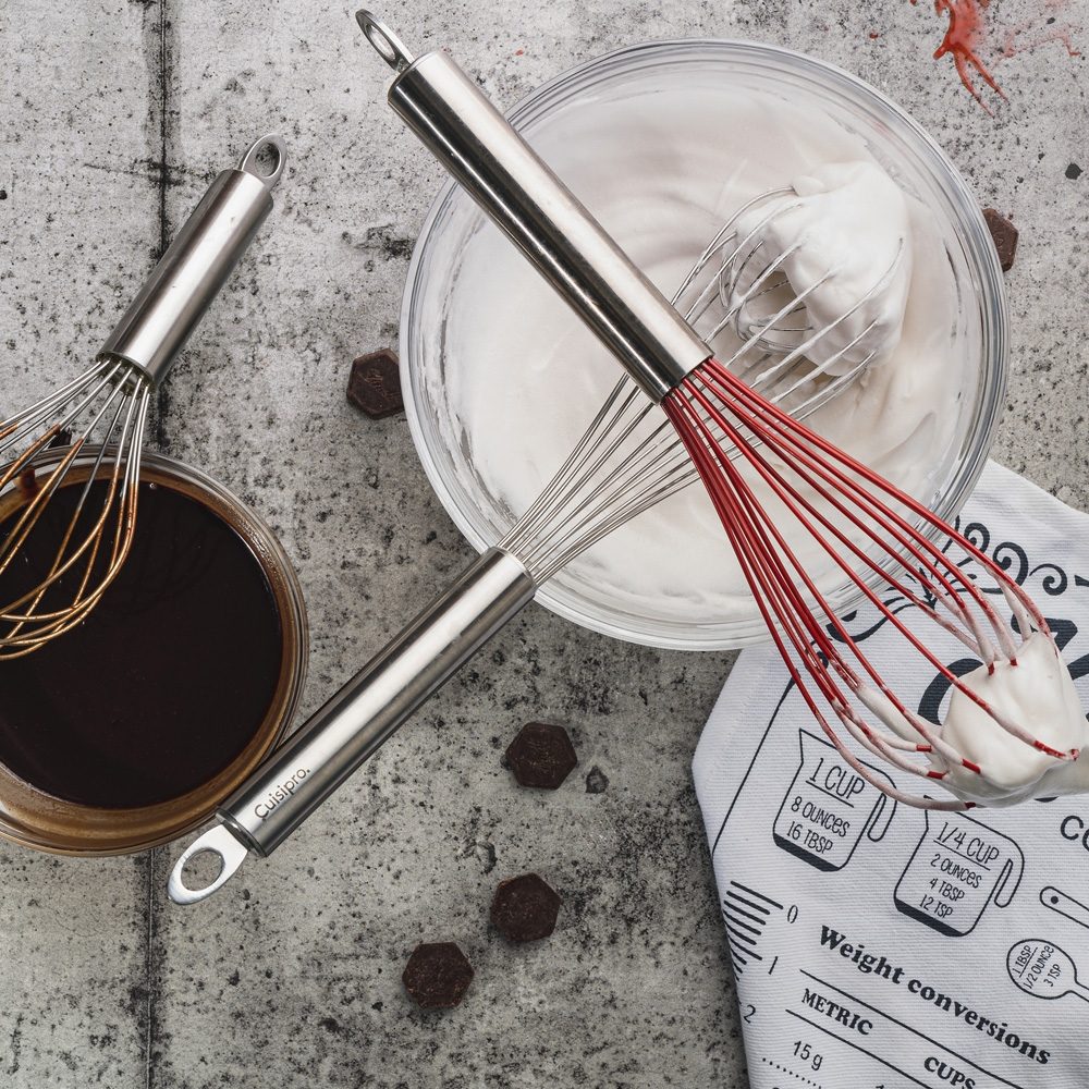 Cuisipro 10 Red Silicone Coated Flat Whisk