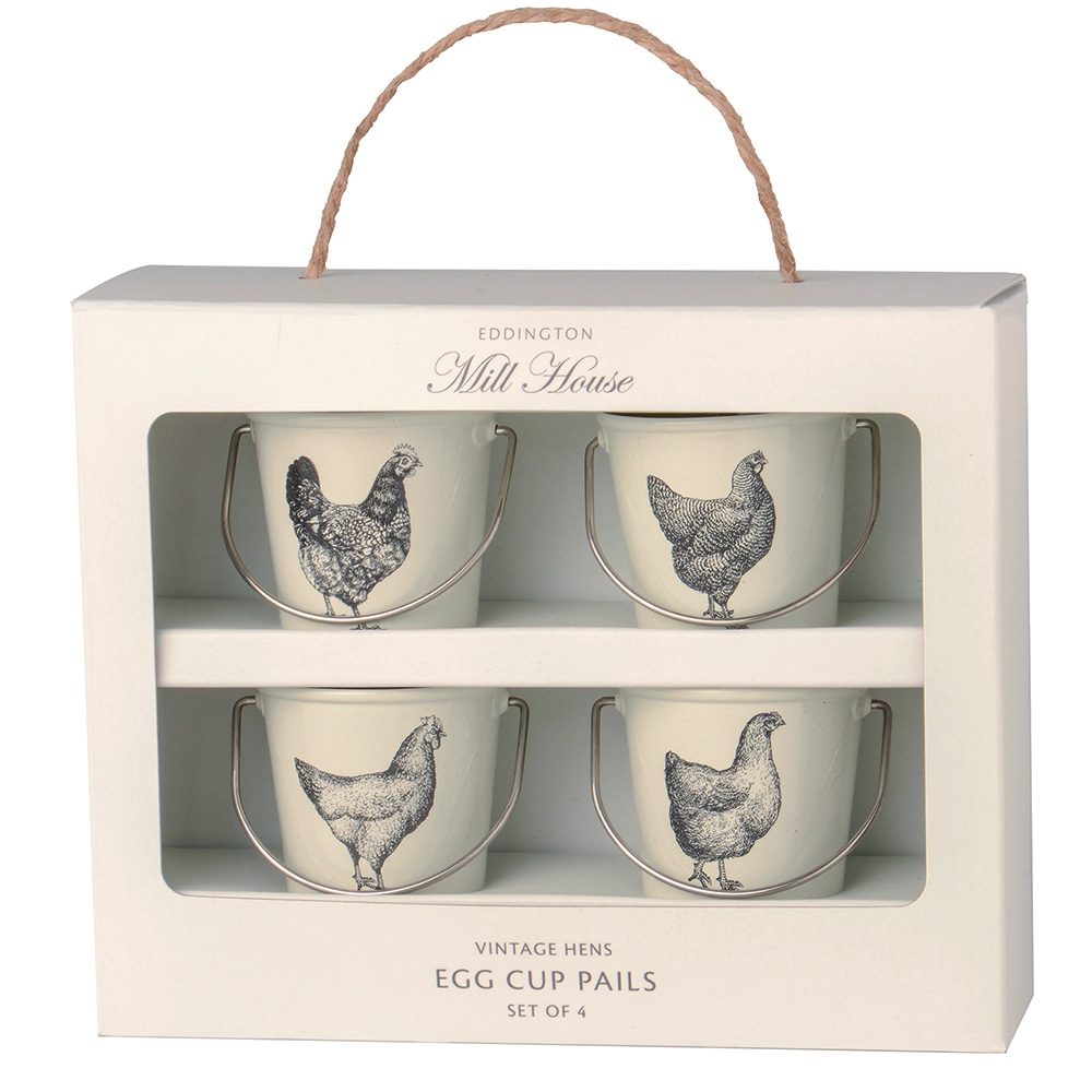 MILL HOUSE CREAM VINTAGE HENS EGG CUP PAILS
