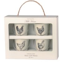 MILL HOUSE CREAM VINTAGE HENS EGG CUP PAILS