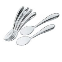 CLEAR LONG HANDLED TEASPOONS SET OF 6 14.5CM