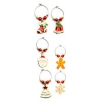 FESTIVE WINE CHARMS  6PC SET