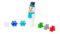 SILICONE SNOWMAN BOTTLE STOP AND WINE CHARMS GIFT SET