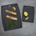 DOUBLE SIDED CHOPPING BOARD WITH FEET SLATE BLACK 370 X 275 X 6MM