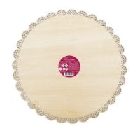 WOODEN PLATE WITH LACE CUT - ROUND  Ø 29CM