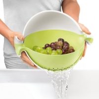 APPLE GREEN COLANDER AND BOWL SET SPIN&DRAIN