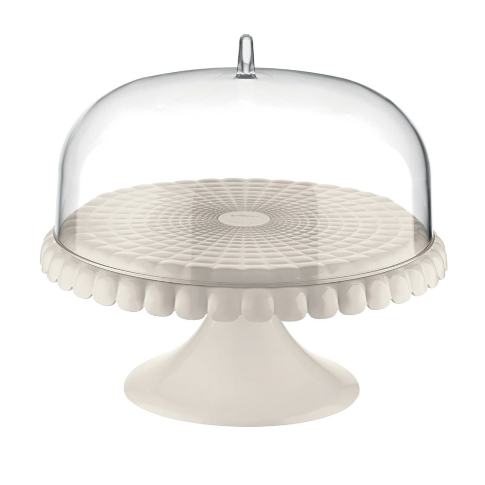 MILK WHITE SMALL CAKE STAND WITH DOME TIFFANY