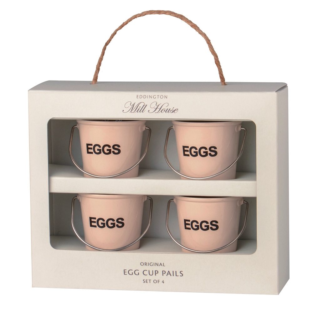 MILL HOUSE CREAM EGG CUP PAILS, BOILED EGGS, EGG CUPS, BREAKFAST, KTICHEN