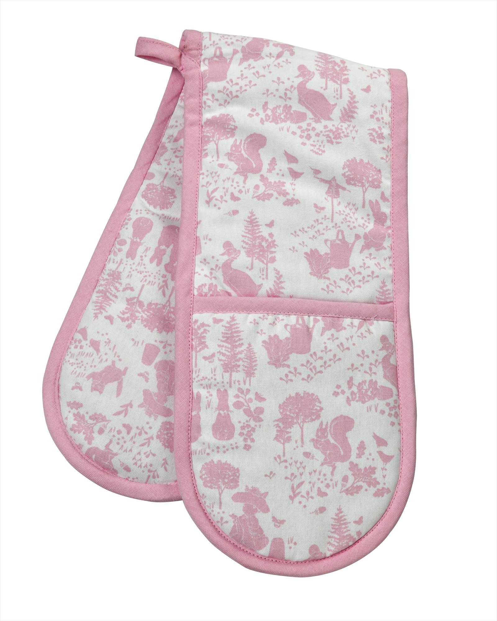PETER RABBIT CLASSIC PATTERN PINK DOUBLE OVEN GLOVE