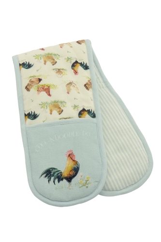 PECKING ORDER DOUBLE OVEN GLOVE 83 x 18CM