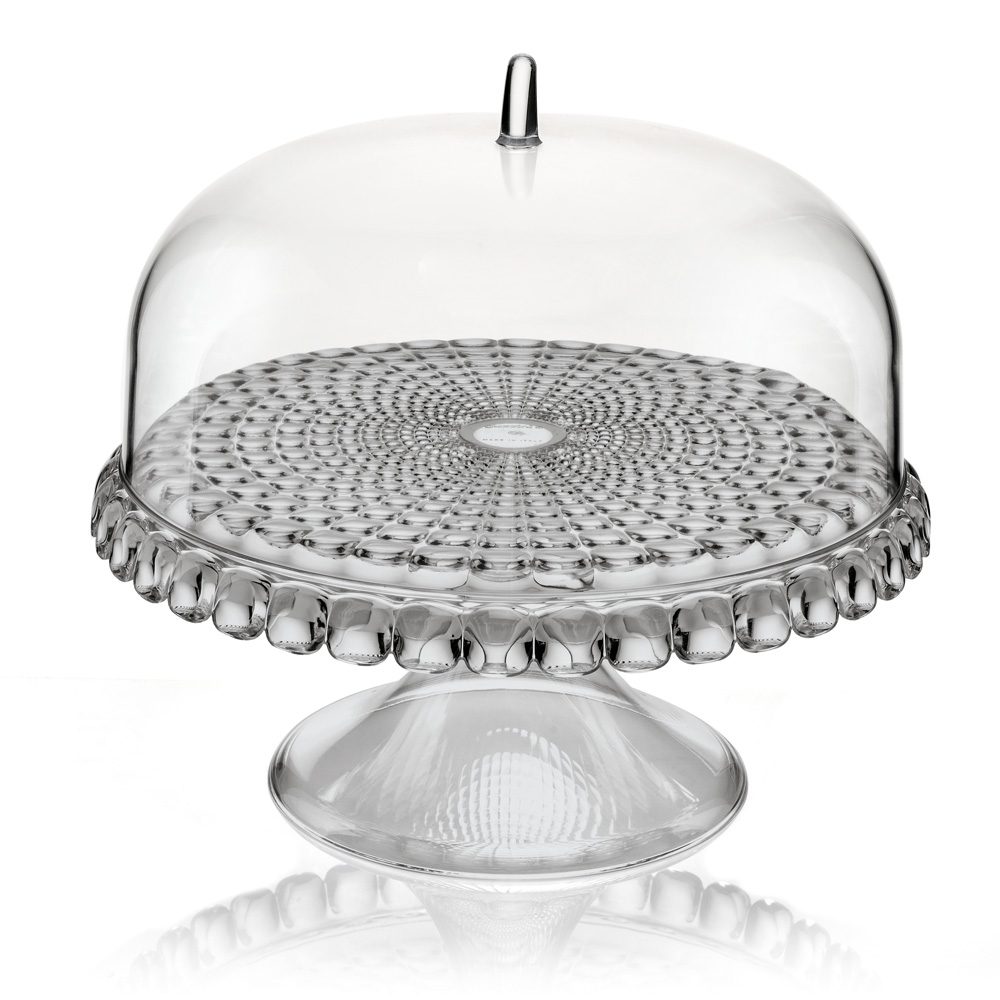 SKY GREY SMALL CAKE STAND WITH DOME TIFFANY