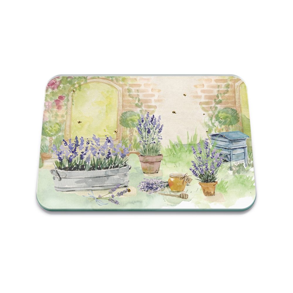 BEES AND LAVENDER MED GLASS WORKTOP PROTECTOR 30 X 40CM