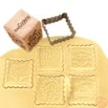 XMAS ENGRAVED WOODEN CUBE FOR COOKIES