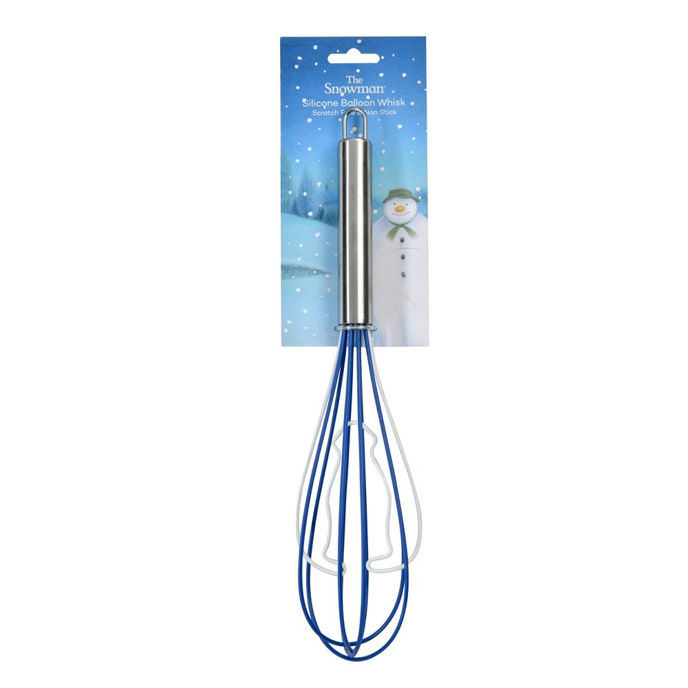 THE SNOWMAN WHISK, THE SNOWMAN™, BALLOON WHISLK, SILICONE, BAKING, SPATULA, ICING, COOKING, CHRISTMAS, MINCE PIES, CAKES, CHRISTMAS CAKE, HEAT RESISTANT, RAYMOND, BRIGGS