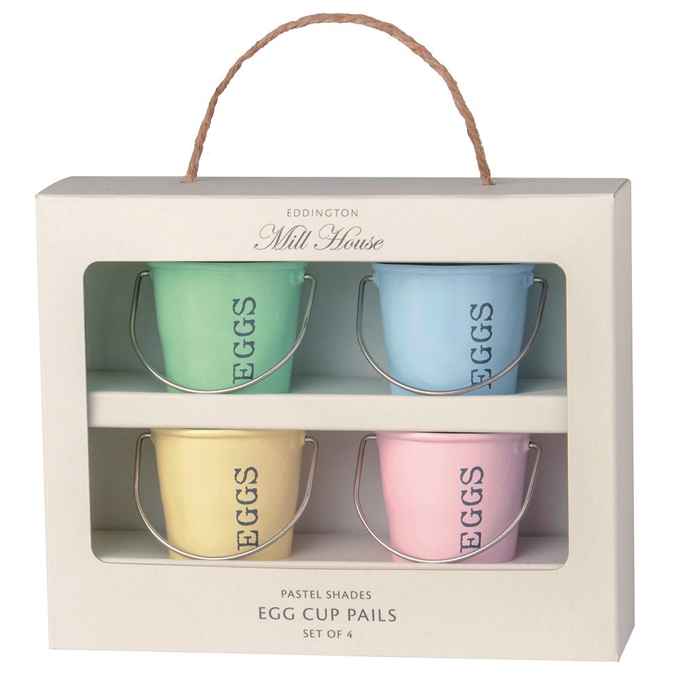 MILL HOUSE PASTEL SHADES EGG CUP PAILS, BOILED, EGG CUPS, CUPS, BREAKFAST, KITCHEN, EGGS