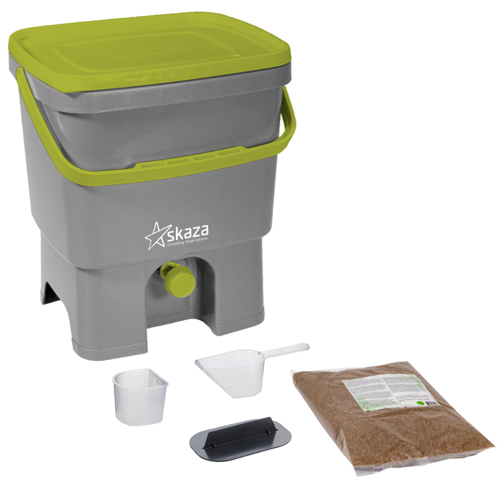 ORGANKO I GREY & LIGHT GREEN COMPOSTER WITH BRAN