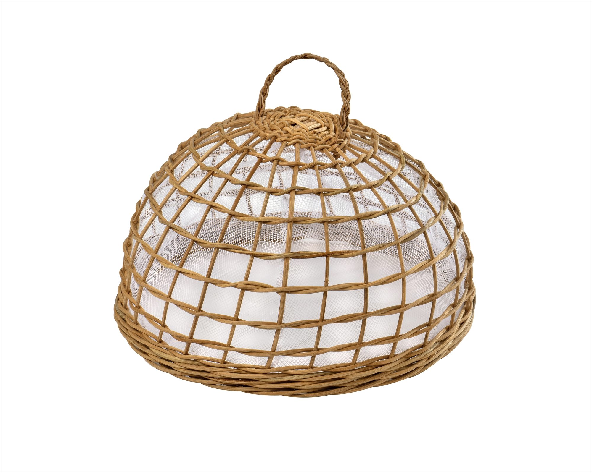 WICKER MESH LINED FOOD COVER