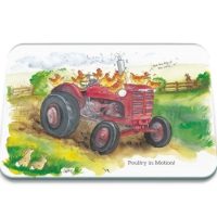 POULTRY IN MOTION GLASS WORKTOP PROTECTOR LARGE 50X40CM