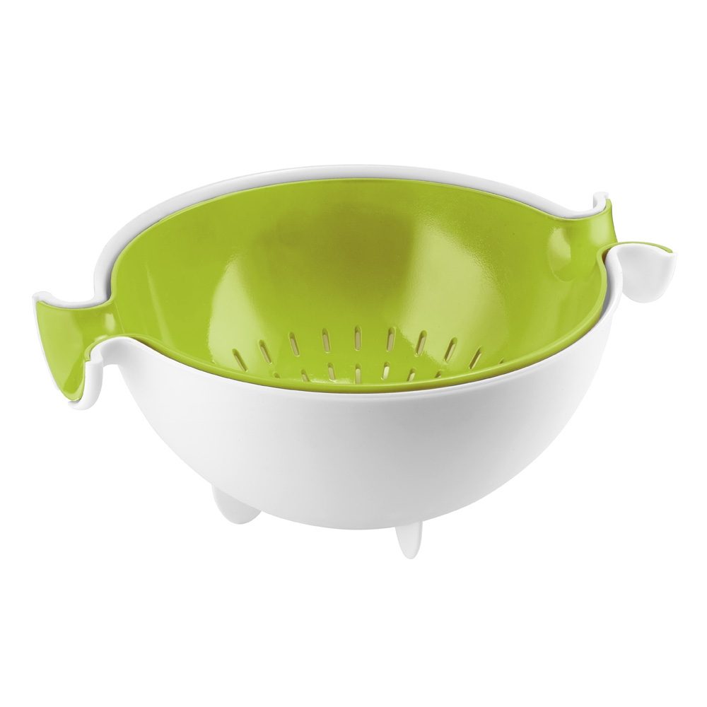 APPLE GREEN COLANDER AND BOWL SET SPIN&DRAIN