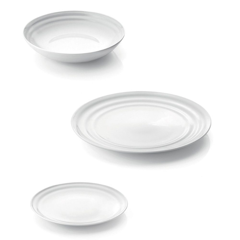 WHITE EVERYDAY SET OF 6 PLACE SETTINGS 'GOCCE'
