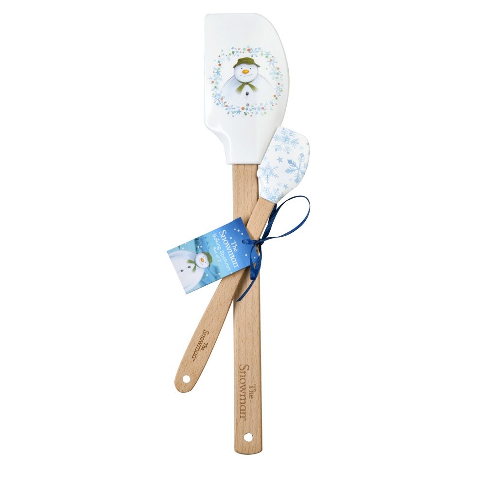 THE SNOWMAN™ SET OF 2 ASSORTED SPATULAS (12) BLUE, BAKING, SPATULA, ICING, COOKING, CHRISTMAS, MINCE PIES, CAKES, CHRISTMAS CAKE, HEAT RESISTANT, SET OF 2, BEECHWOOD, RAYMOND, BRIGGS