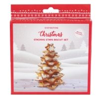 CHRISTMAS STACKING STARS BISCUIT SET 10PC